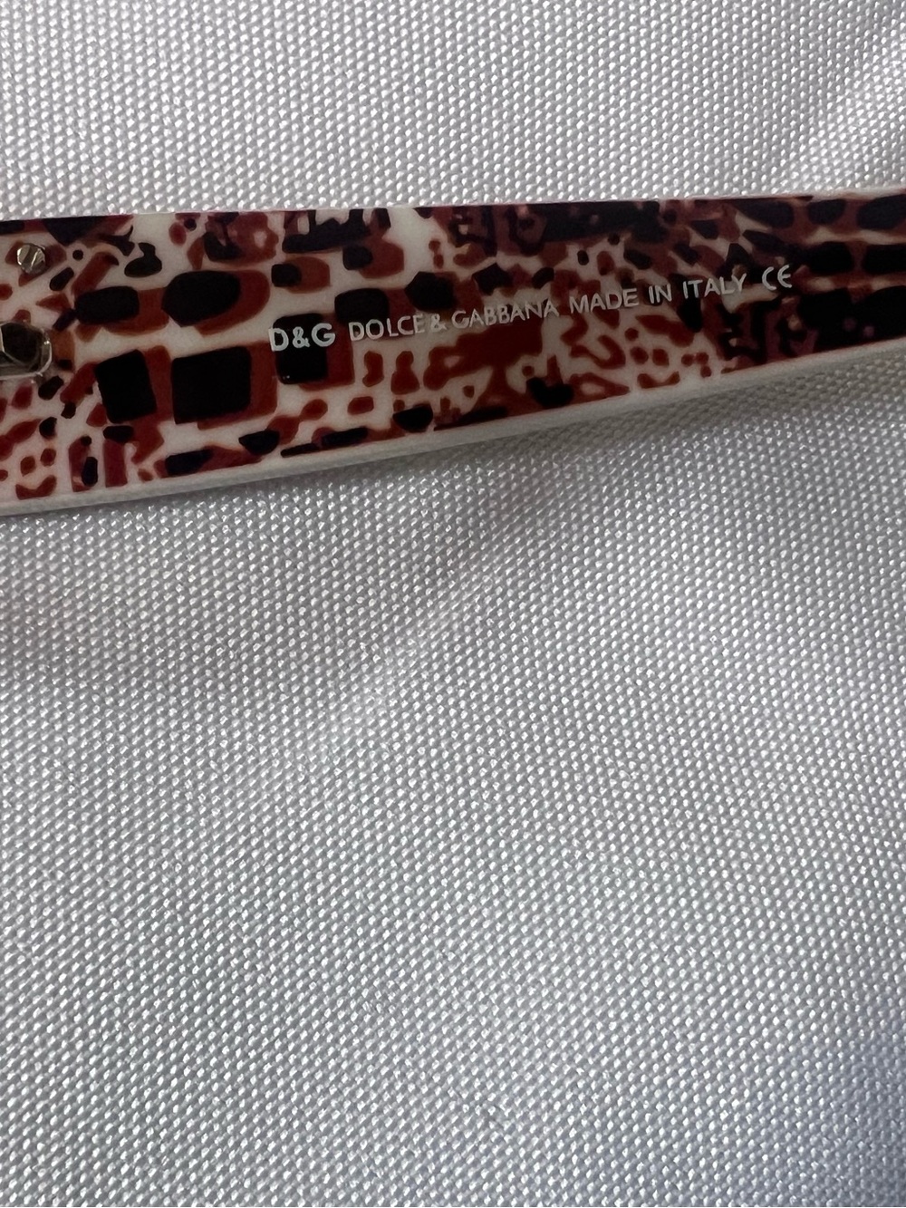 D&G White Frame Eyeglasses with Brown Leopard-Print Temples - Picture 8 of 14